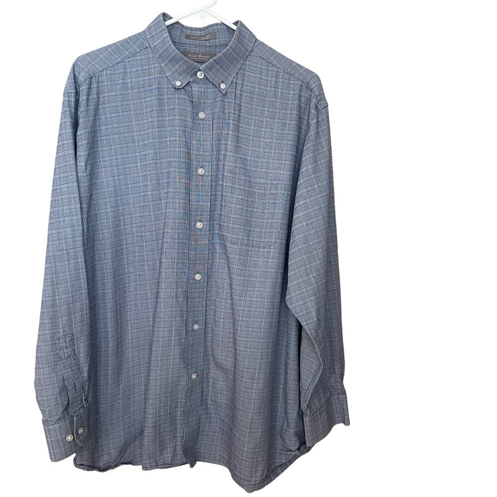 Daniel Cremieux Mens XL Signature Button Down Shirt Blue Long Sleeve